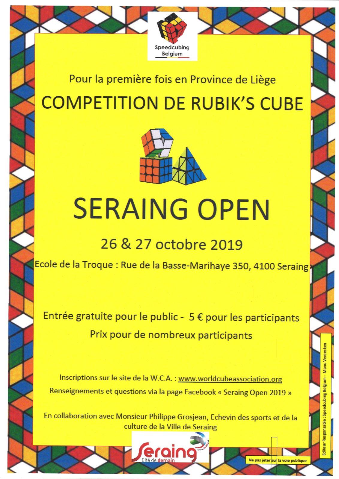 Seraing organise la 1ere compétition de Rubik’s cube de la province de Liège