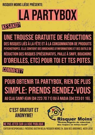 La Party Box: une trousse de réduction des risques liés à la fête et à la consommation de produits psychotropes