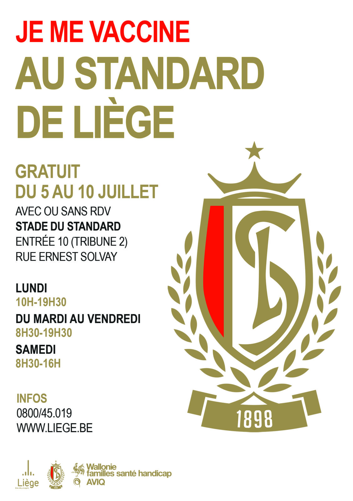 Standard de Liège – Campagne de vaccination