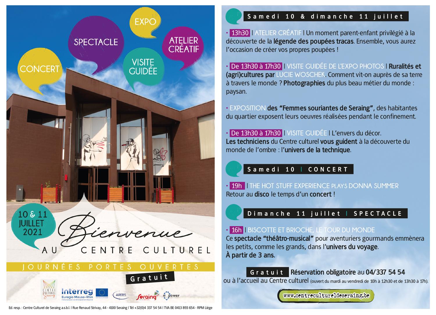 Portes ouvertes au Centre culturel de Seraing ces 10 et 11 juillet