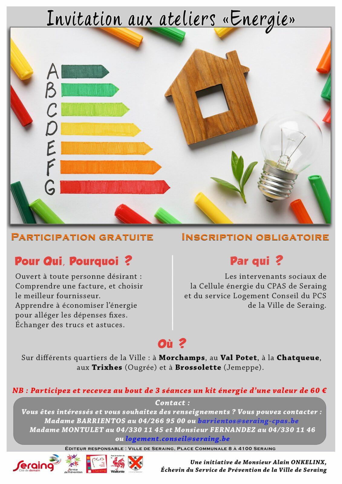 Des ateliers collectifs gratuits en économie d’énergie dès la mi-octobre sur Seraing