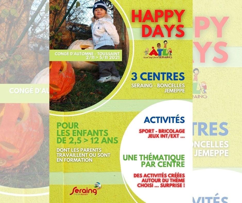 Les journées Happy Days reviennent pour les congés d’Automne/de Toussaint