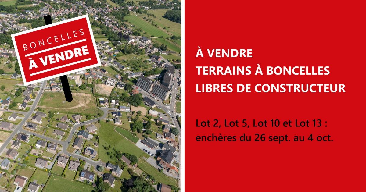 A vendre: terrains à Boncelles libres de constructeur