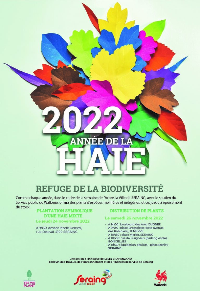 Semaine de l’arbre 2022: la Ville de Seraing distribuera de nombreux plants aux citoyens le 26 novembre