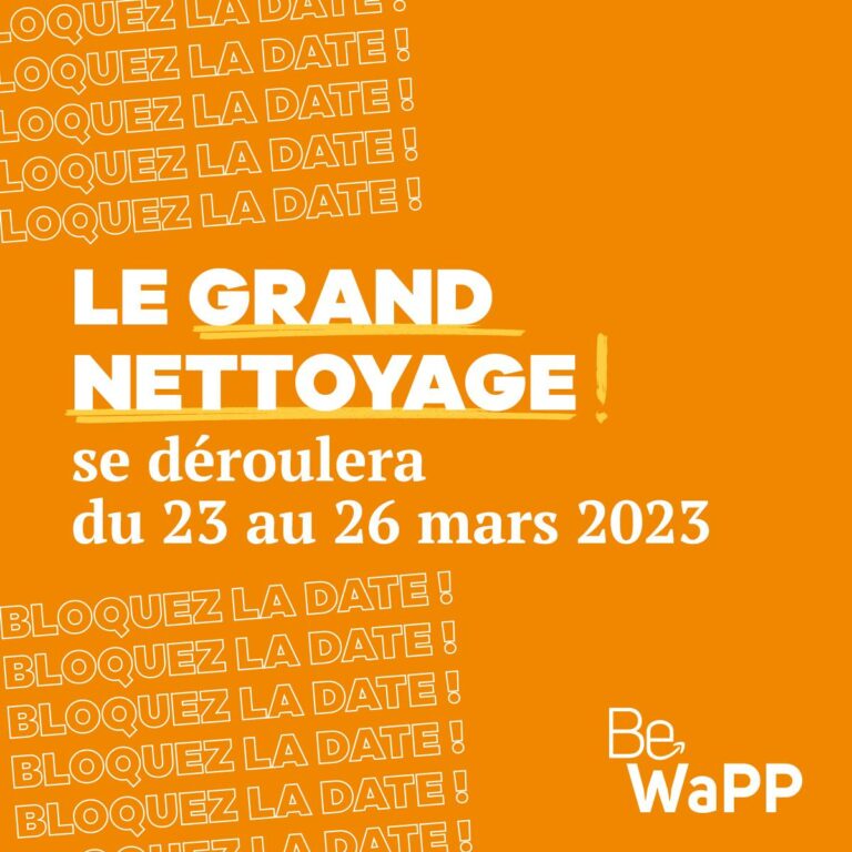 Inscrivez-vous et participez au Grand Nettoyage de Bewapp 2023 à Seraing !