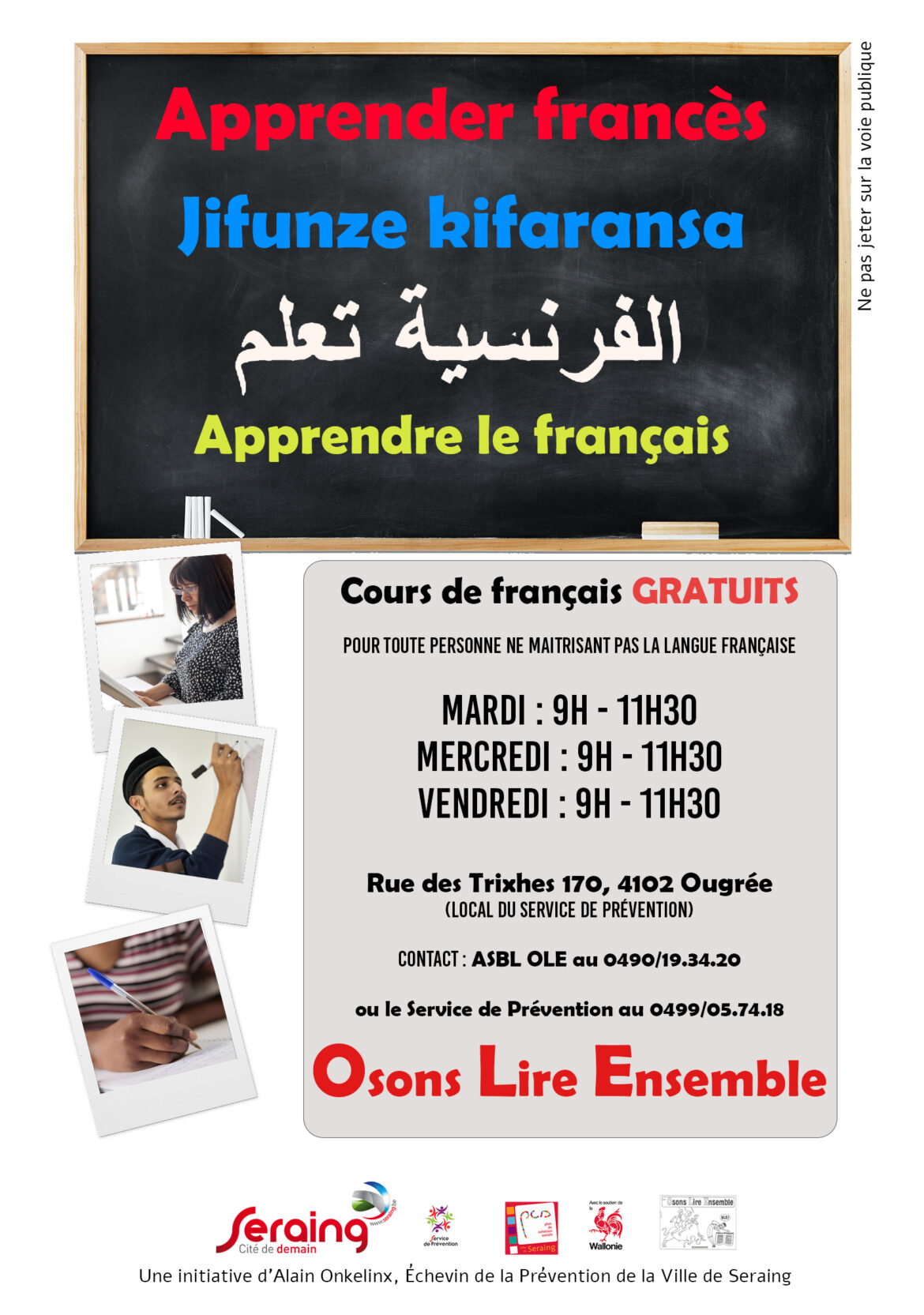 Des cours de français gratuits pour les primo-arrivant d’Ougrée