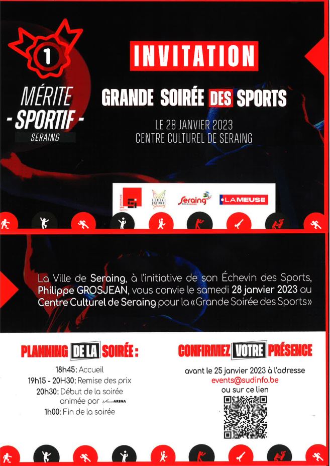 Assistez à la soirée du Mérite sportif 2022 le 28 janvier prochain