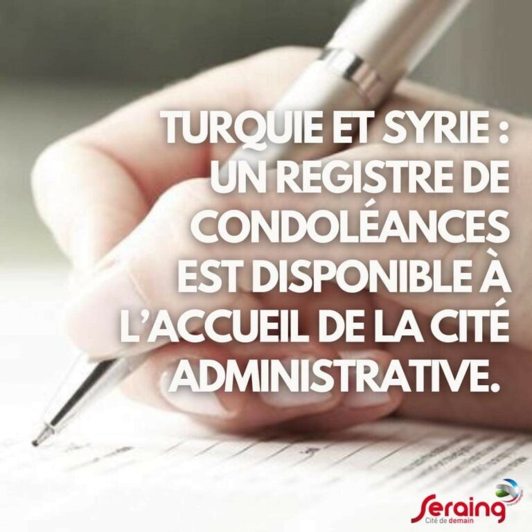 Tremblements de terre en Turquie et Syrie: un registre de condoléances à la Cité administrative