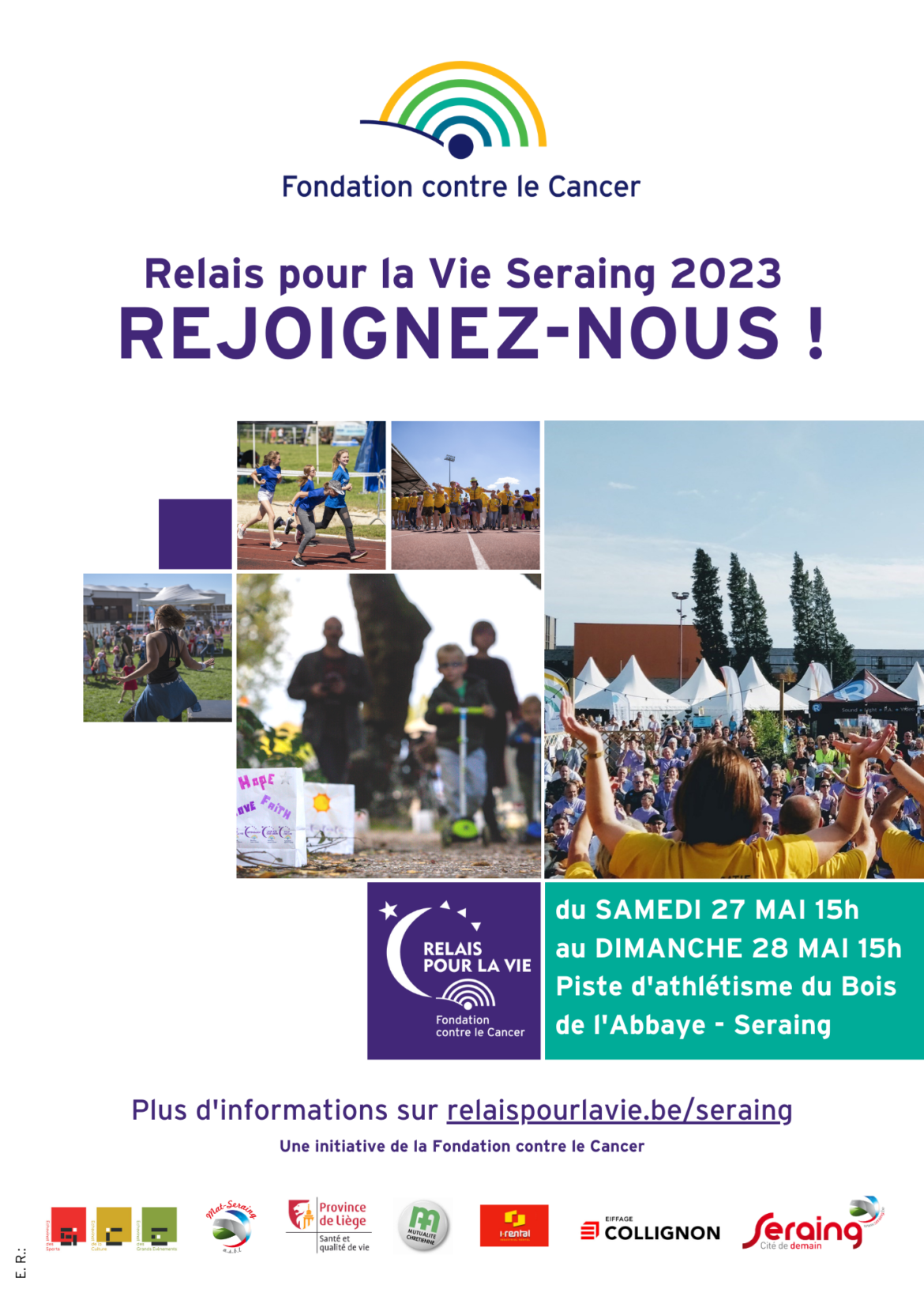 Le Relais pour la Vie organisé à Seraing les 27 et 28 mai 2023