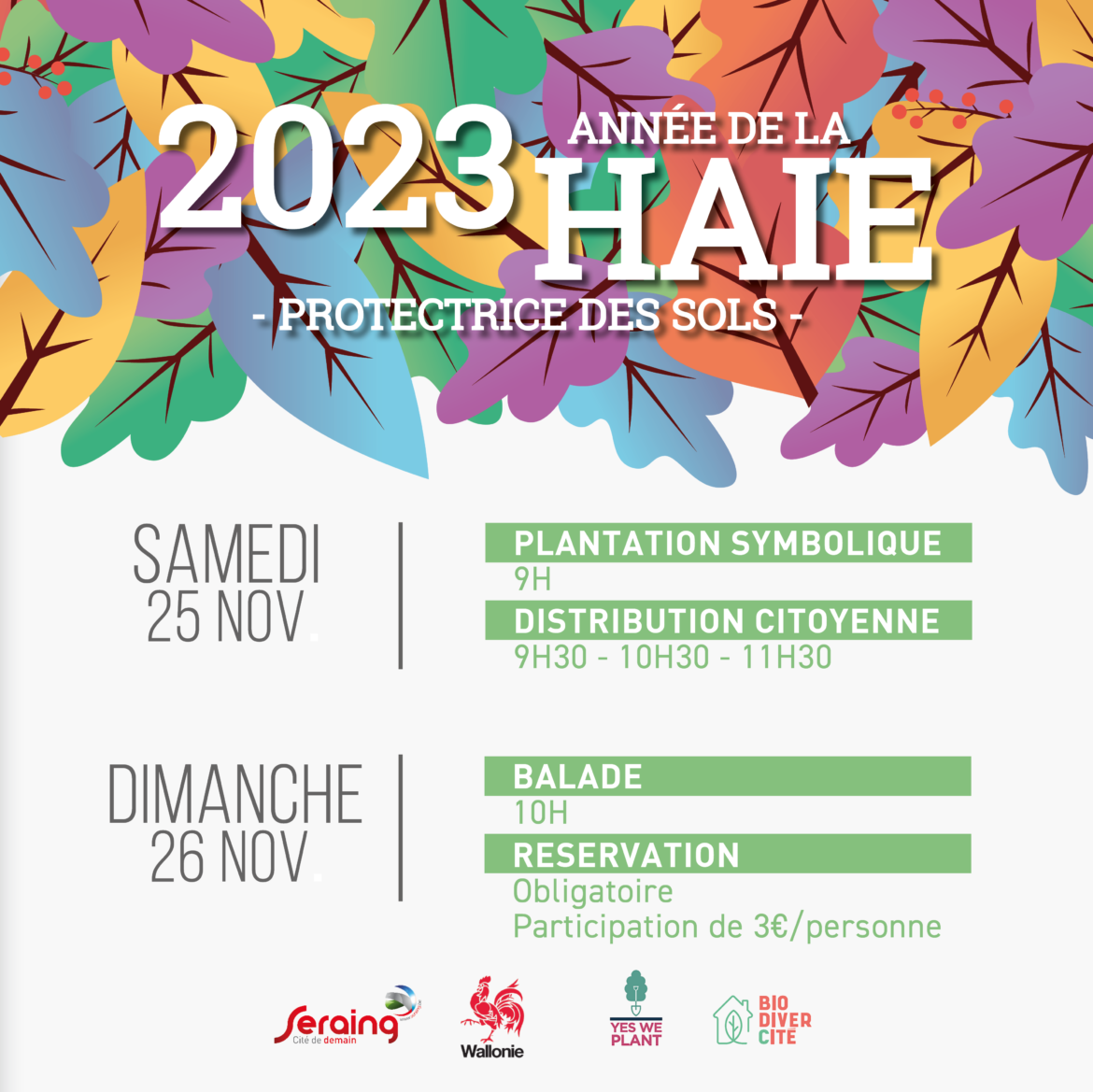 Semaine de l’arbre 2023: la Ville de Seraing distribuera de nombreux plants aux citoyens le 25 novembre