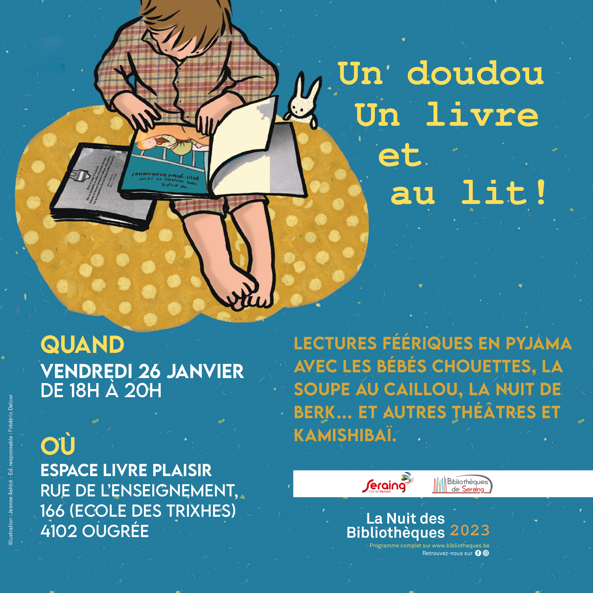 La nuit des bibliothèques: un Doudou, un livre et au lit !