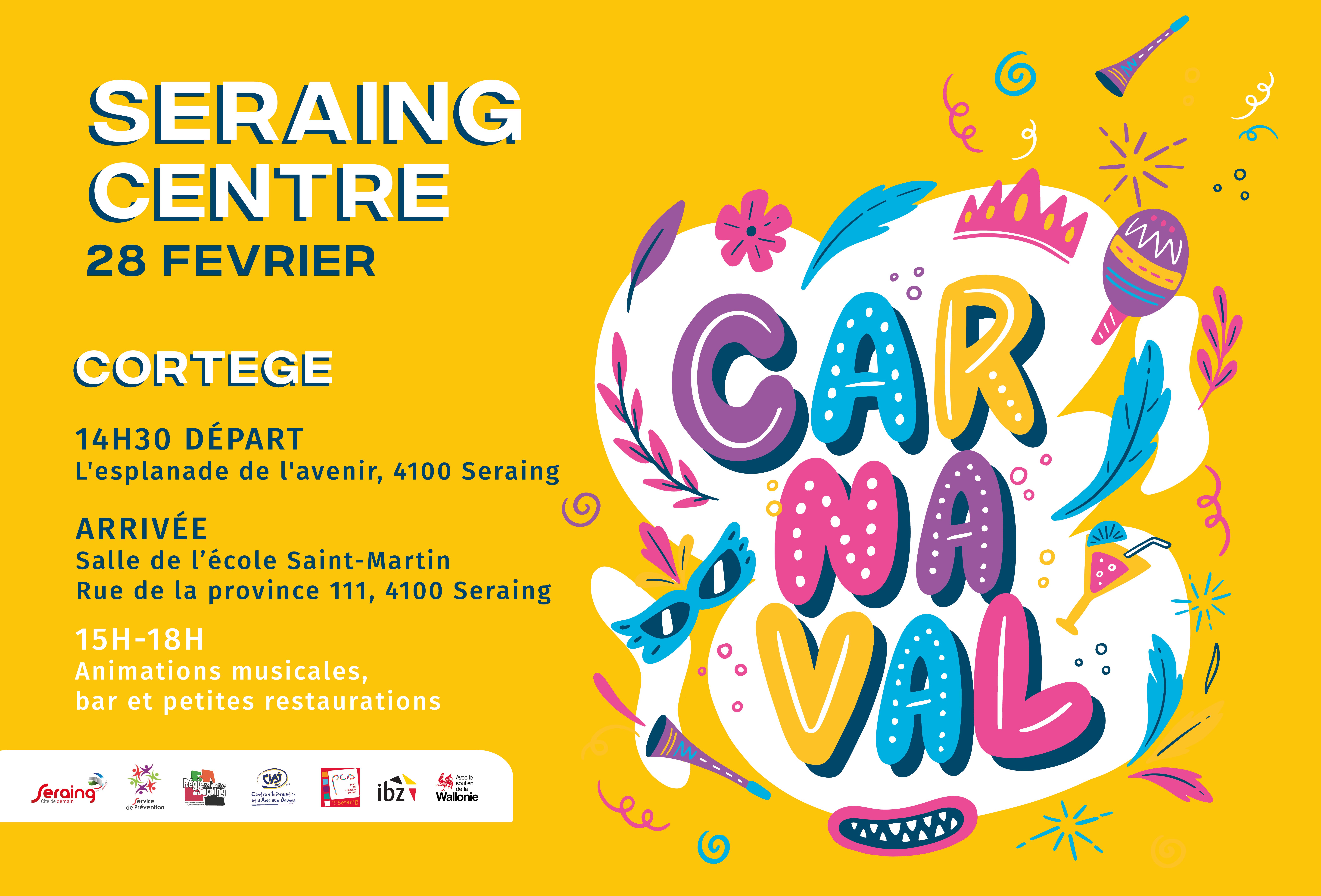 Participez au carnaval de Seraing-centre le 28 février !