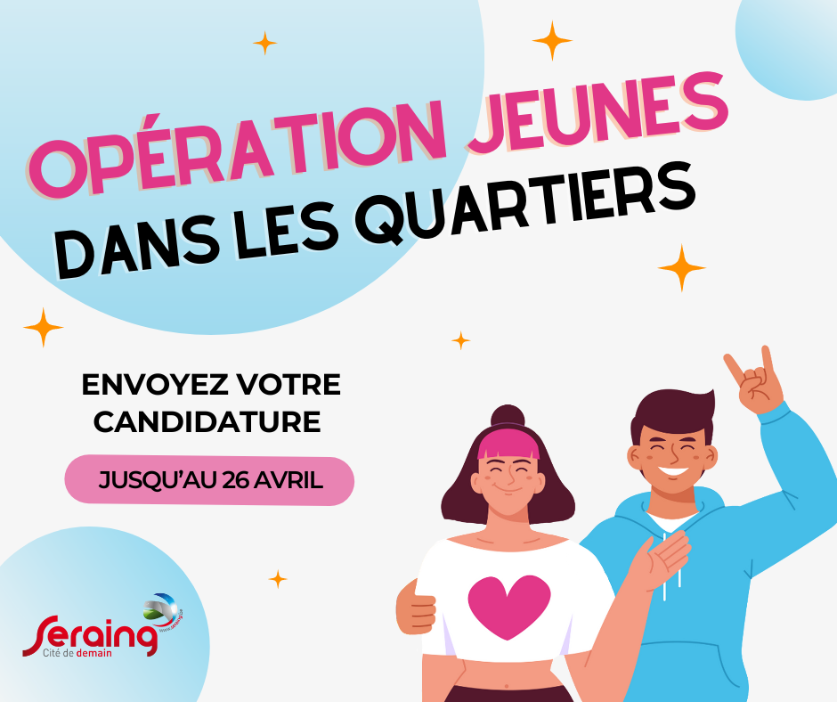 Opération « Jeunes dans les quartiers » 2024: déposez votre candidature!