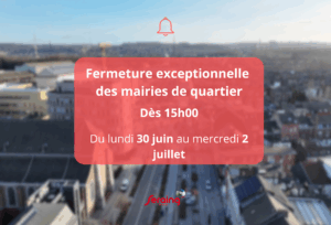 Fermeture des mairies de quartier à 15h du 30 juin au 2 juillet
