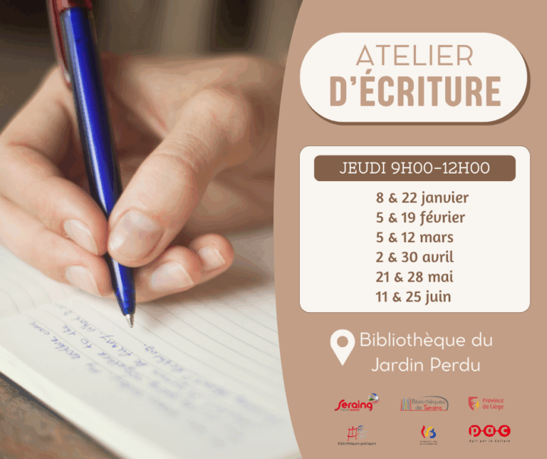 Participez à une nouvelle séance d’atelier d’écriture