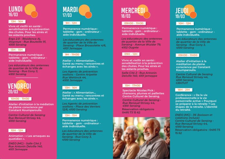 J-4 pour la semaine des aînés: des places encore disponibles pour des événements gratuits !