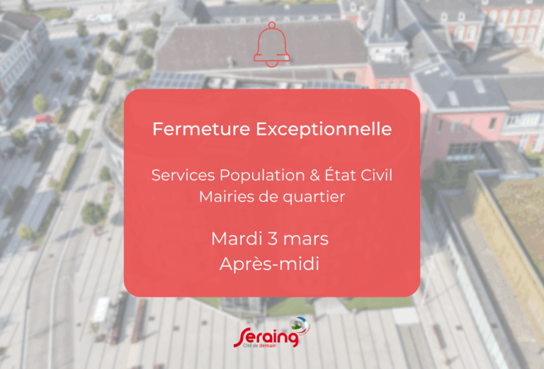 Fermeture des services Population, Etat-civil et des mairies de quartier ce mardi après-midi