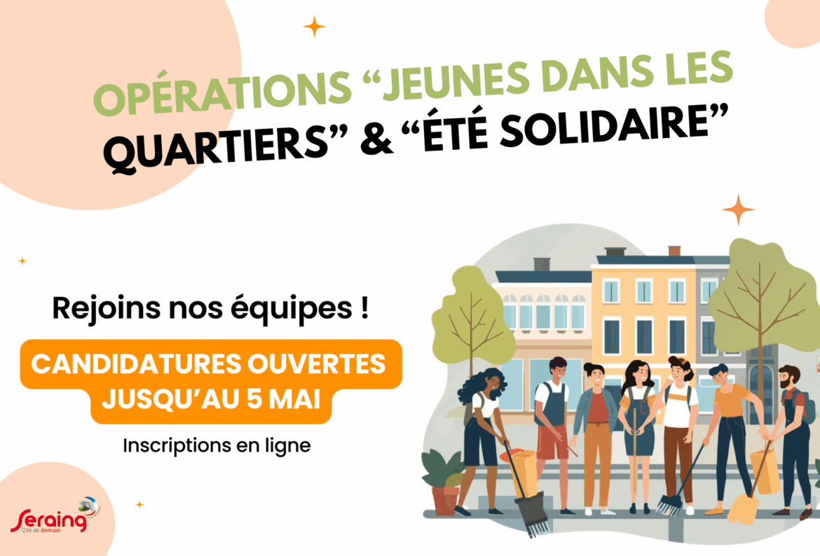 Les opérations « Jeunes dans les quartiers » et « Été solidaire » reviennent en 2026: déposez votre candidature !
