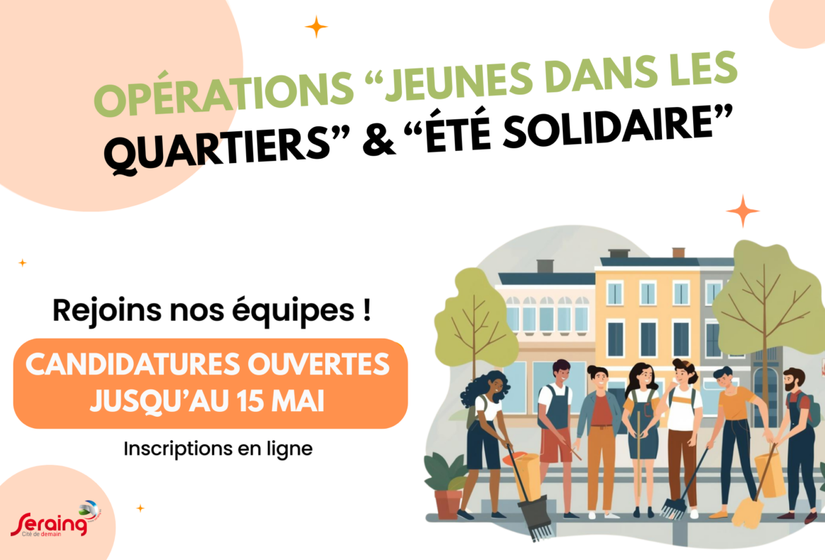 Les opérations « Jeunes dans les quartiers » et « Été solidaire » reviennent en 2026: déposez votre candidature !