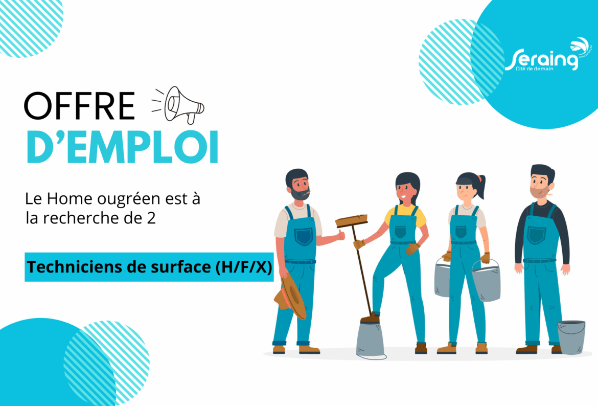 Offre d’emploi: le Home ougréen recherche 2 techniciens de surface (H/F/X)