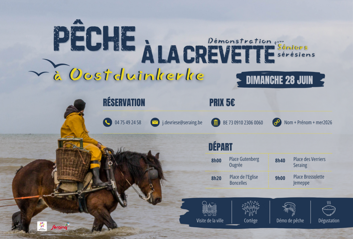 Vous êtes un senior sérésien ? Participez à la pêche à la crevette à Oostduinkerke !