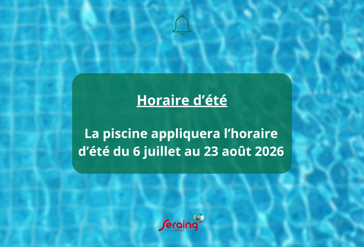 La piscine passe en horaire d’été à partir du 6 juillet !
