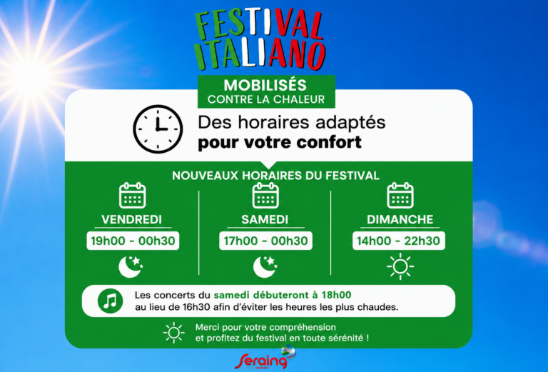 Canicule: les horaires du Festival Italiano adaptés pour le confort de tous