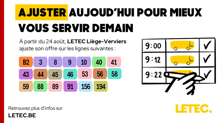 Le TEC adapte son offre à Seraing dès le 24 août